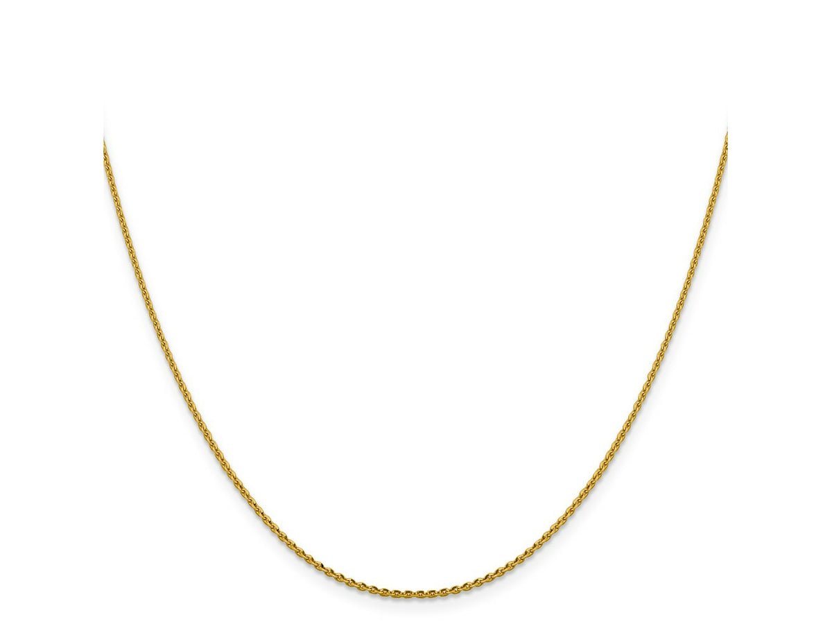 FJC Finejewelers 14 kt Yellow Gold Cable Bright Cut Oval Link Chain 18 Inches x 1.25 mm