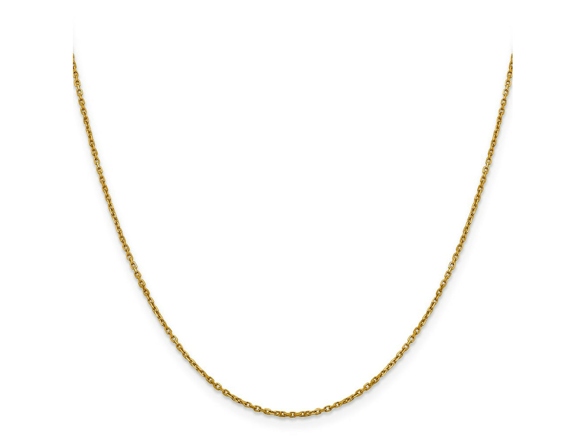 FJC Finejewelers 14 kt Yellow Gold Bright Cut Rolo Chain 16 Inches x 1.25 mm