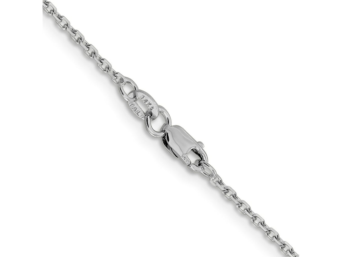 FJC Finejewelers 14 kt White Gold Bright Cut Rolo Chain 16 Inches x 1.5 mm