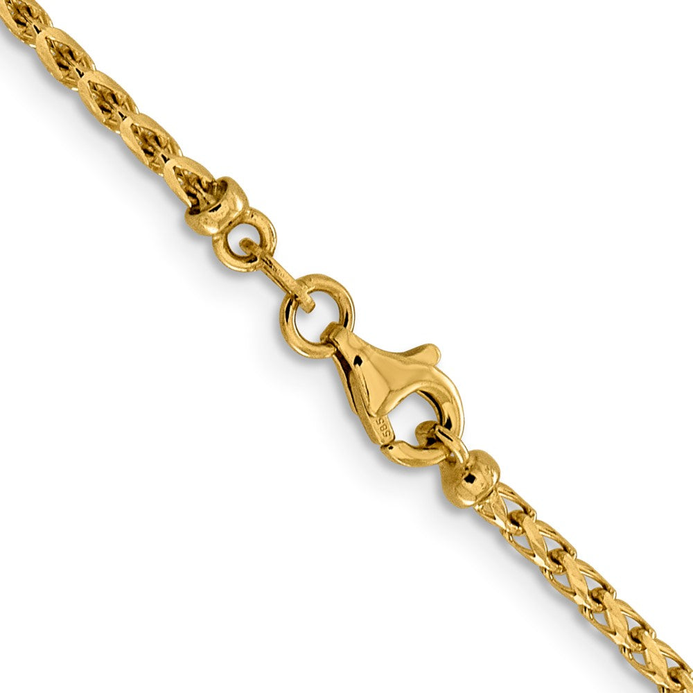 FJC Finejewelers 14 kt Yellow Gold Bright Cut Open Franco Chain 18 Inches x 2.1 mm