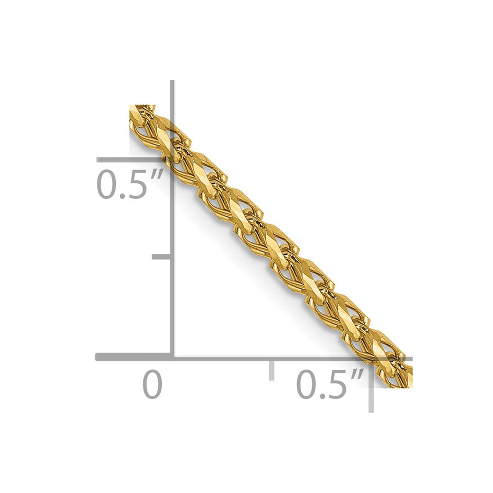 FJC Finejewelers 14 kt Yellow Gold Bright Cut Open Franco Chain 20 Inches x 2.1 mm