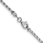 FJC Finejewelers 14 kt White Gold Bright Cut Open Franco Chain 18 Inches x 2.1 mm