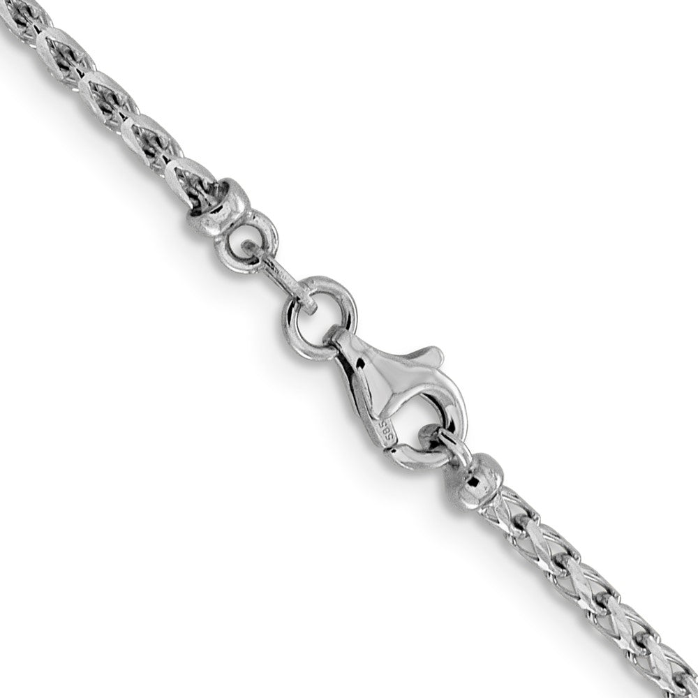FJC Finejewelers 14 kt White Gold Bright Cut Open Franco Chain 18 Inches x 2.1 mm
