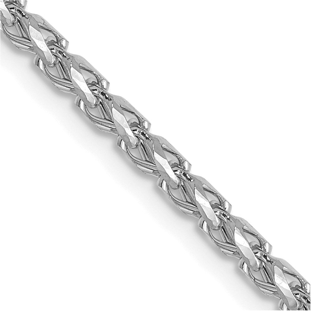 FJC Finejewelers 14 kt White Gold Bright Cut Open Franco Chain 20 Inches x 2.1 mm