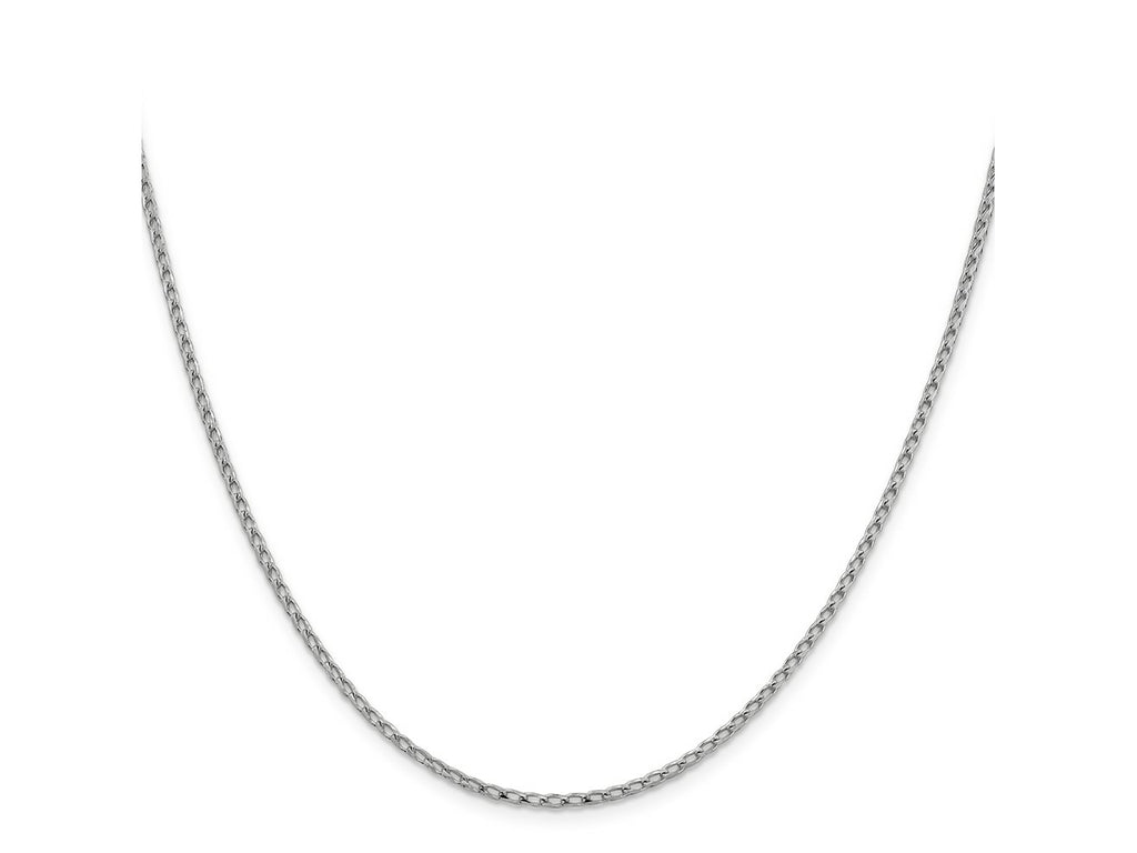 FJC Finejewelers 14 kt White Gold Bright Cut Open Franco Chain 24 Inches x 2.1 mm