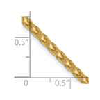 FJC Finejewelers 14 kt Yellow Gold Bright Cut Open Franco Chain 18 Inches x 2.45 mm