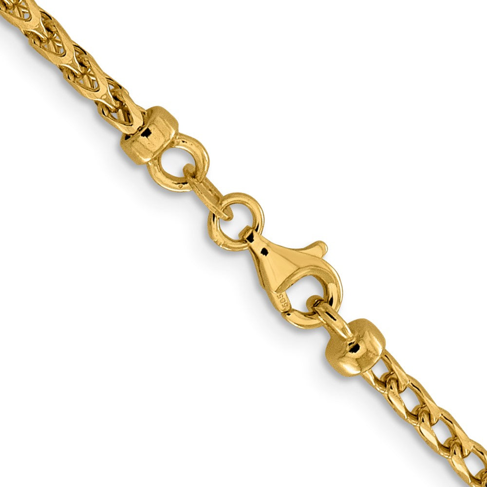 FJC Finejewelers 14 kt Yellow Gold Bright Cut Open Franco Chain 18 Inches x 2.45 mm