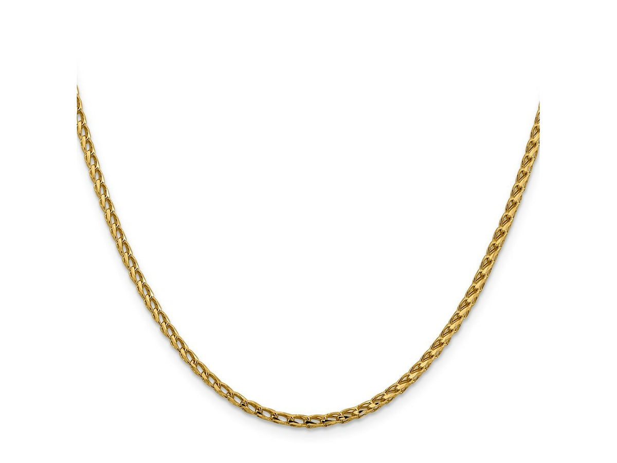 FJC Finejewelers 14 kt Yellow Gold Bright Cut Open Franco Chain 18 Inches x 2.45 mm