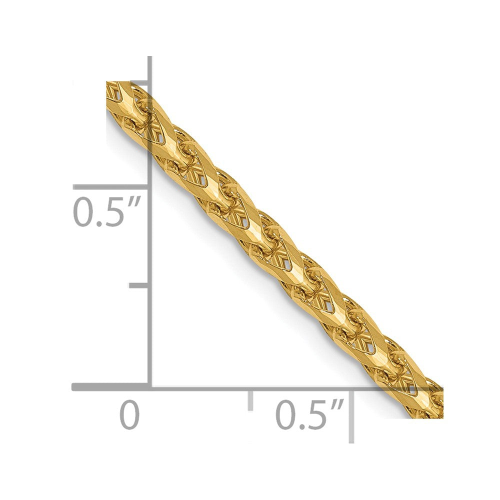 FJC Finejewelers 14 kt Yellow Gold Bright Cut Open Franco Chain 20 Inches x 2.45 mm
