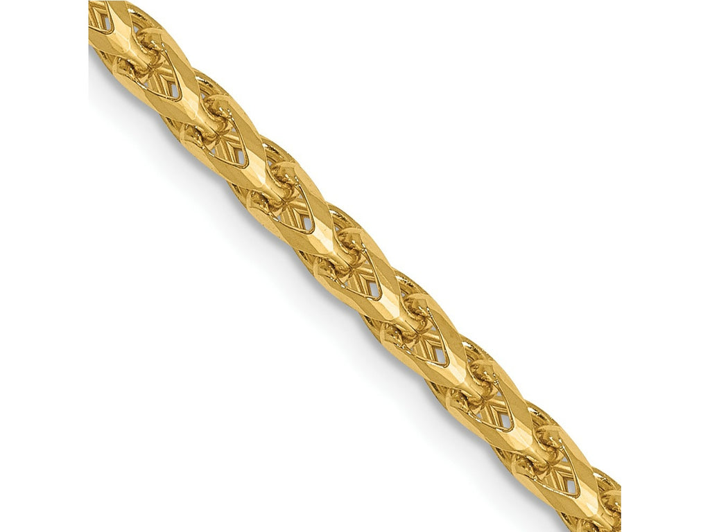 FJC Finejewelers 14 kt Yellow Gold Bright Cut Open Franco Chain 20 Inches x 2.45 mm