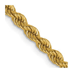 FJC Finejewelers 14 kt Yellow Gold Solid Regular Rope Chain 24 Inches x 2.25 mm