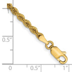 FJC Finejewelers 14 kt Yellow Gold Solid Regular Rope Chain Bracelet 7 Inches x 2.25 mm