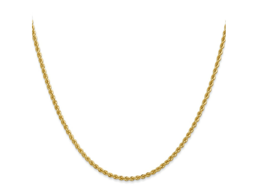FJC Finejewelers 14 kt Yellow Gold Solid Regular Rope Chain Bracelet 7 Inches x 2.25 mm