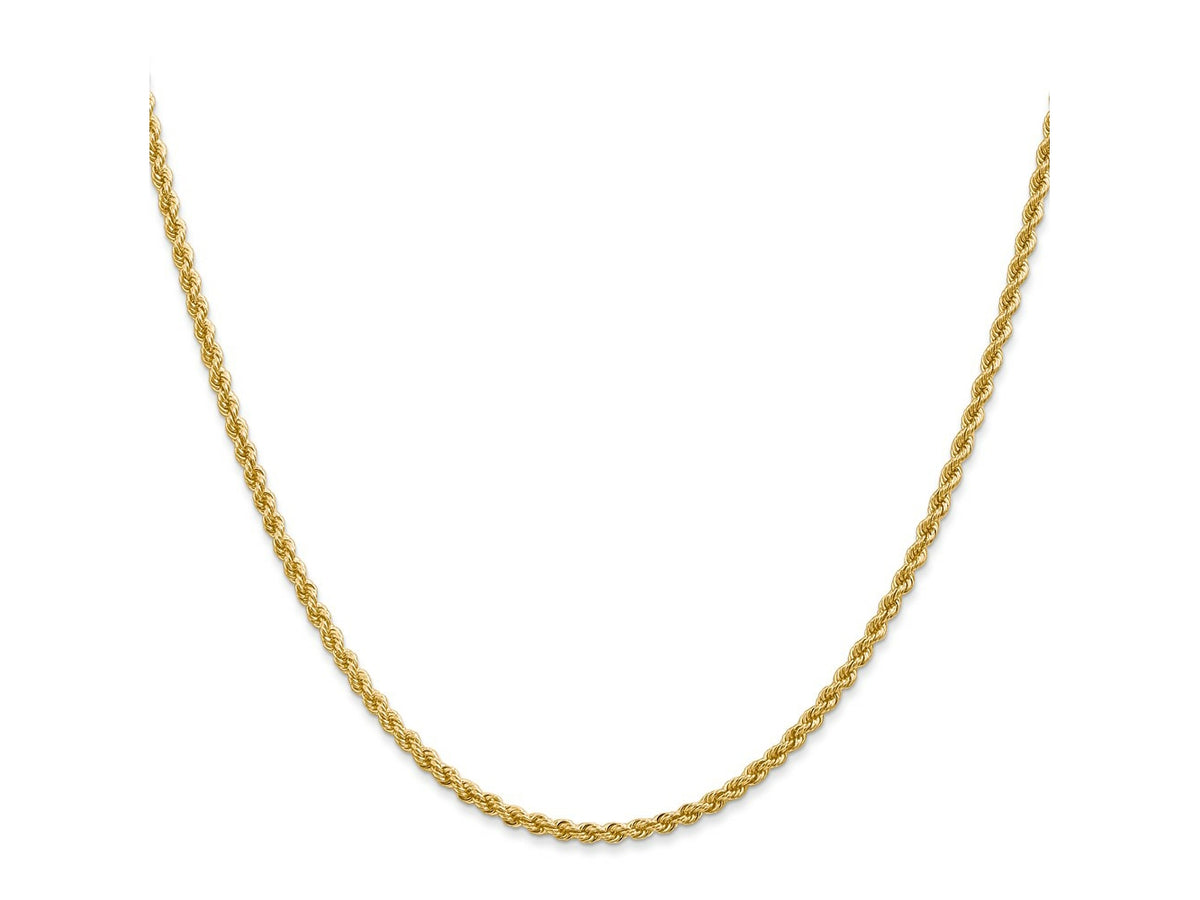 FJC Finejewelers 14 kt Yellow Gold Solid Regular Rope Chain Bracelet 7 Inches x 2.25 mm