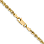 FJC Finejewelers 14 kt Yellow Gold Solid Regular Rope Chain Bracelet 7 Inches x 2.75 mm