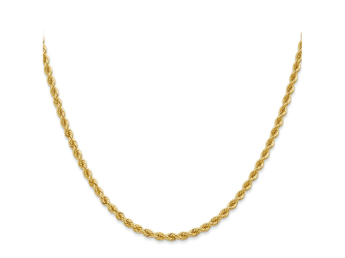 FJC Finejewelers 14 kt Yellow Gold Solid Regular Rope Chain Bracelet 7 Inches x 2.75 mm