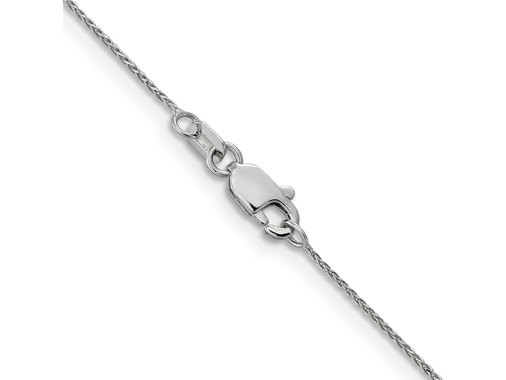 FJC Finejewelers 14 kt White Gold Bright Cut Spiga Chain 24 Inches x 0.65 mm