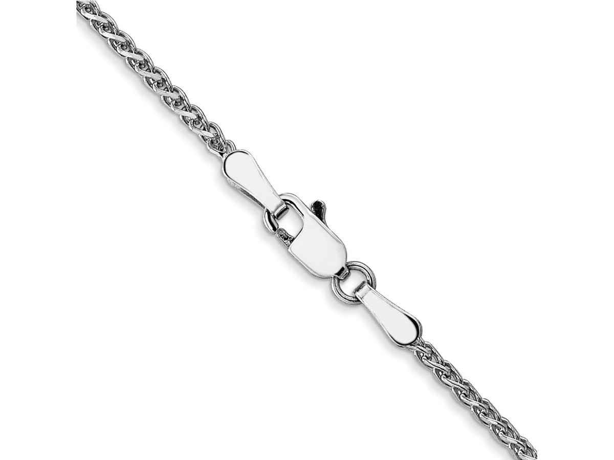 FJC Finejewelers 14 kt White Gold Solid Bright Cut Spiga Chain 20 Inches x 1.4 mm