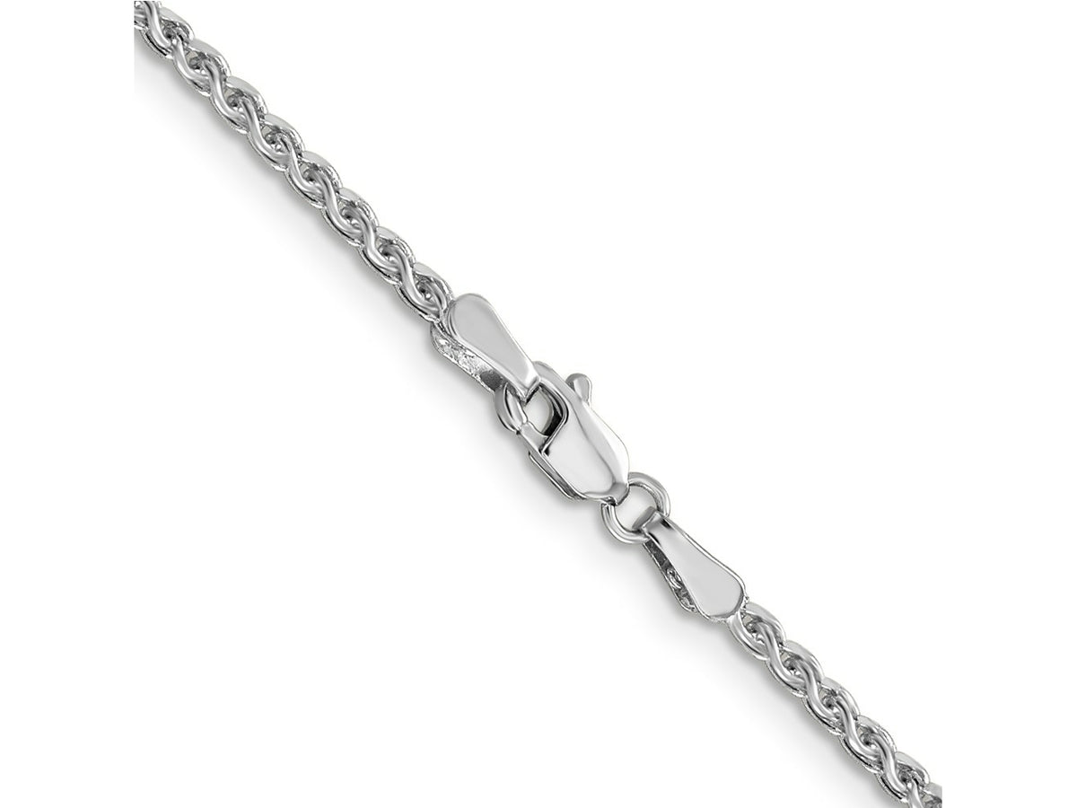 FJC Finejewelers 14 kt White Gold Solid Bright Cut Spiga Chain 18 Inches x 1.8 mm