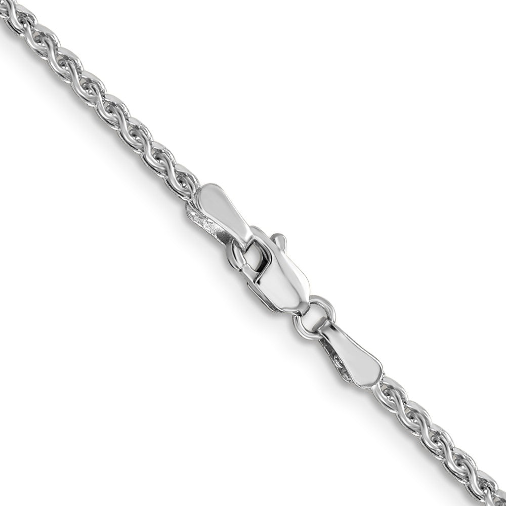 FJC Finejewelers 14 kt White Gold Solid Bright Cut Spiga Chain 24 Inches x 1.8 mm