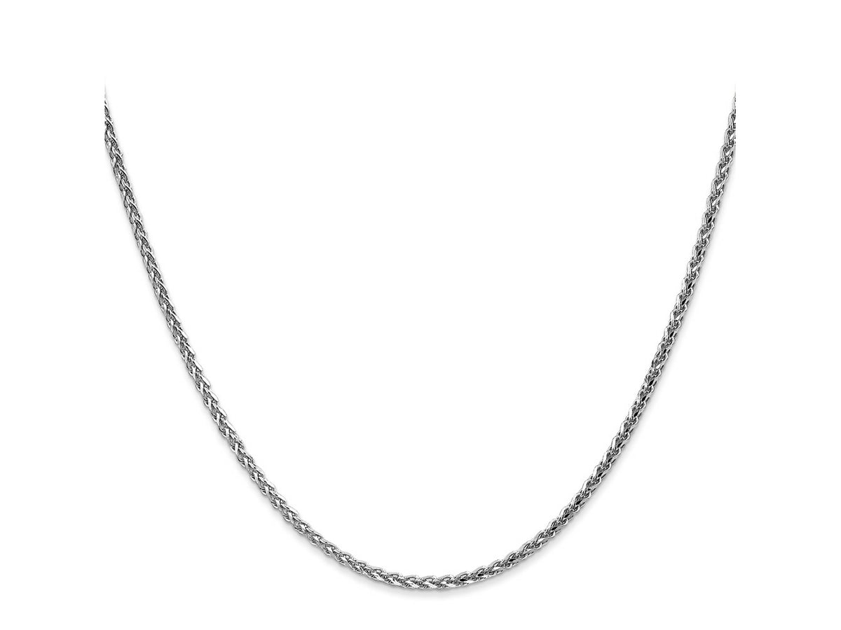 FJC Finejewelers 14 kt White Gold Solid Bright Cut Spiga Chain 24 Inches x 1.8 mm