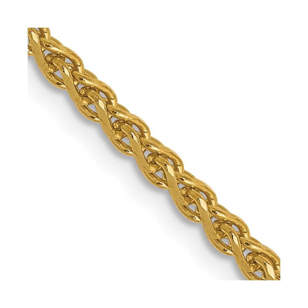 FJC Finejewelers 14 kt Yellow Gold Solid Bright Cut Spiga Chain 24 Inches x 1.8 mm