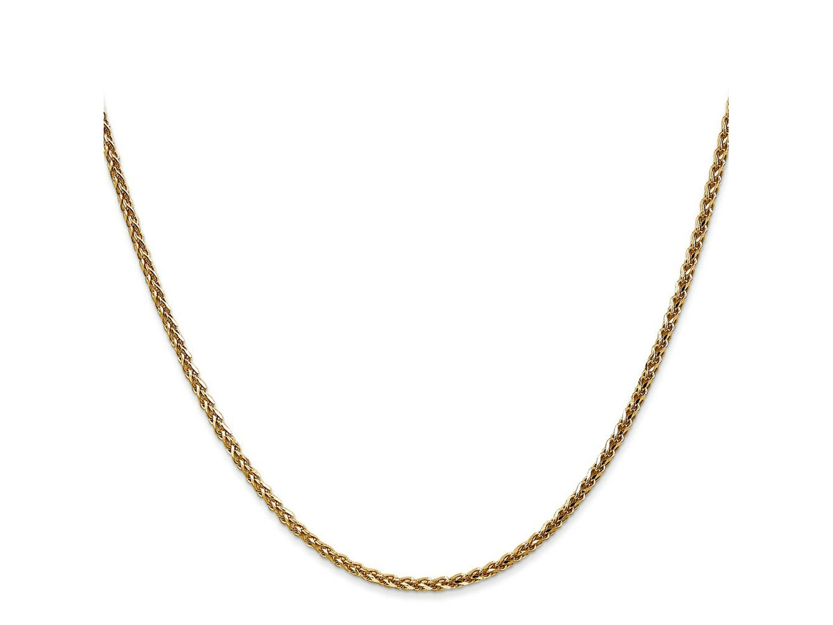FJC Finejewelers 14 kt Yellow Gold Solid Bright Cut Spiga Chain 24 Inches x 1.8 mm