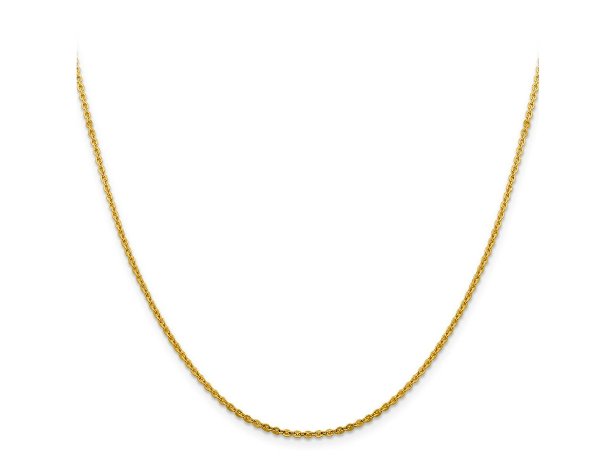 FJC Finejewelers 14 kt Yellow Gold Flat Cable Chain 24 Inches x 1.95 mm