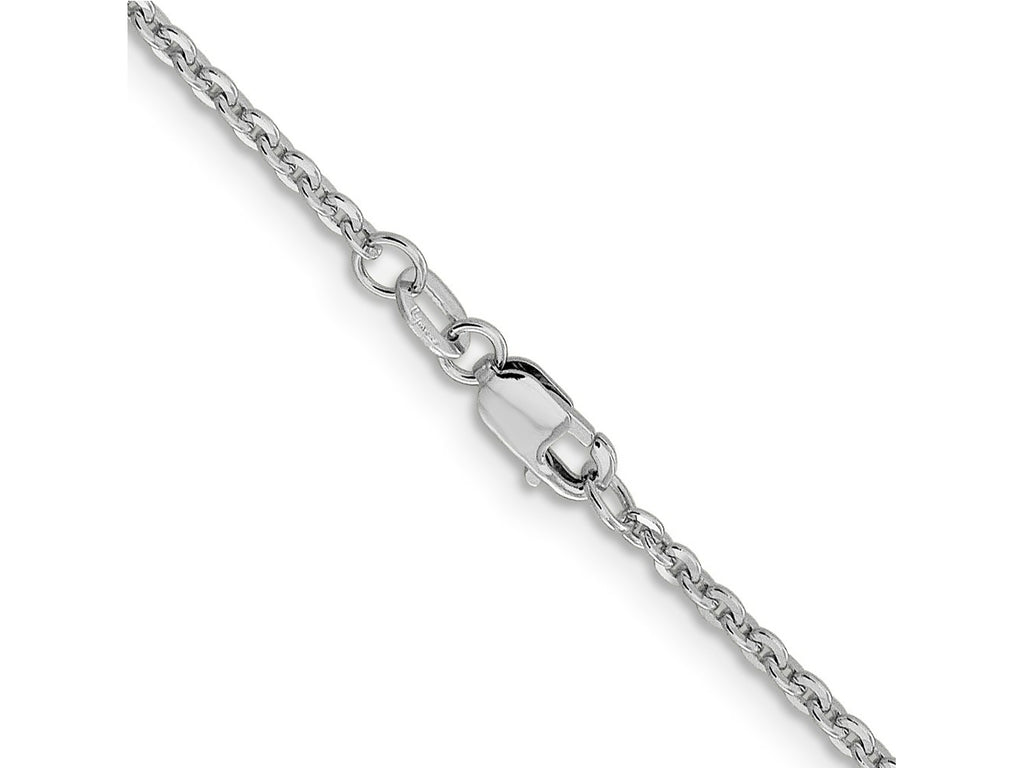 FJC Finejewelers 14 kt White Gold Flat Cable Chain 16 Inches x 1.95 mm