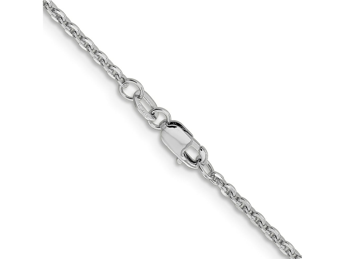 FJC Finejewelers 14 kt White Gold Flat Cable Chain 16 Inches x 1.95 mm