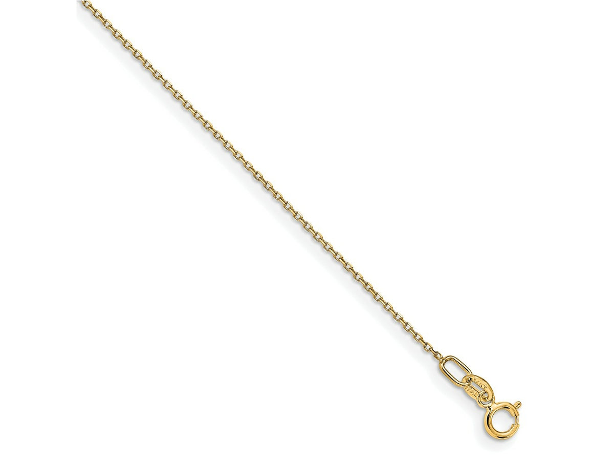 FJC Finejewelers 14 kt White Gold Bright Cut Rolo Chain 18 Inches x 0.85 mm