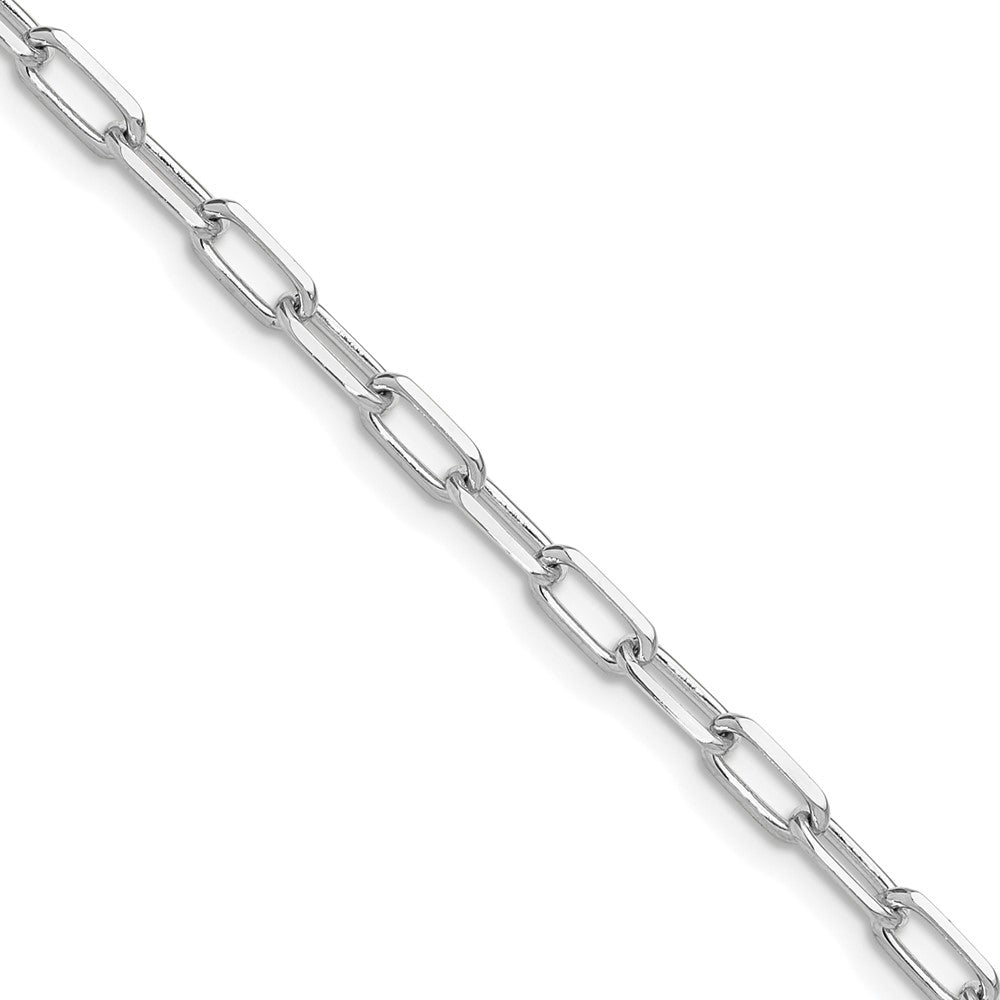 FJC Finejewelers 14 kt White Gold Solid Beveled Bright Cut Paperclip Chain 24 Inches x 3.5 mm