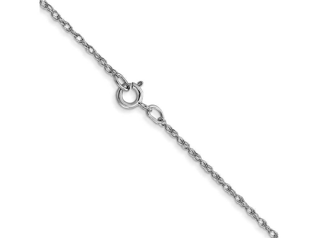 FJC Finejewelers 14 kt White Gold Carded Cable Rope Chain 14 Inches x 0.7 mm