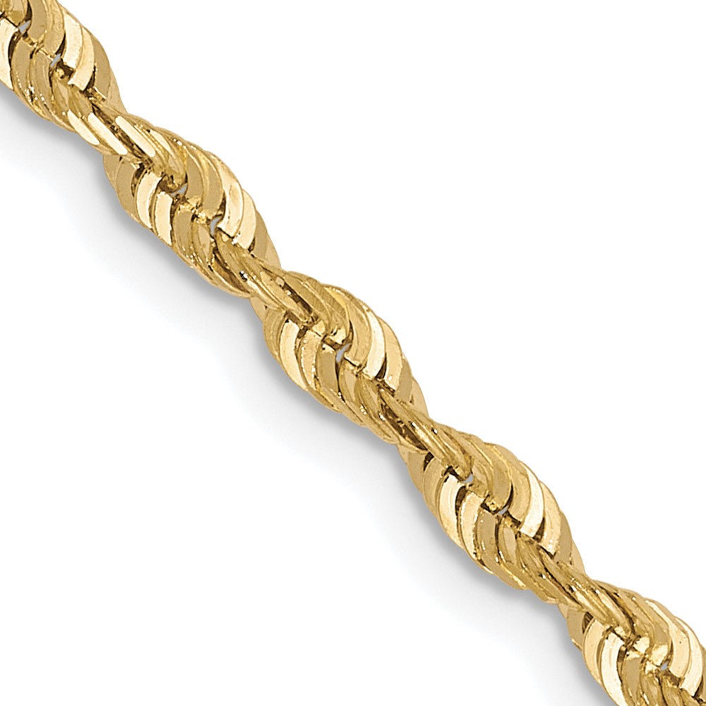 FJC Finejewelers 10 kt Yellow Gold Ultra Bright Cut Lightweight Rope Chain 22 Inches x 2.5 mm