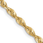 FJC Finejewelers 10 kt Yellow Gold Ultra Bright Cut Lightweight Rope Chain 22 Inches x 2.5 mm