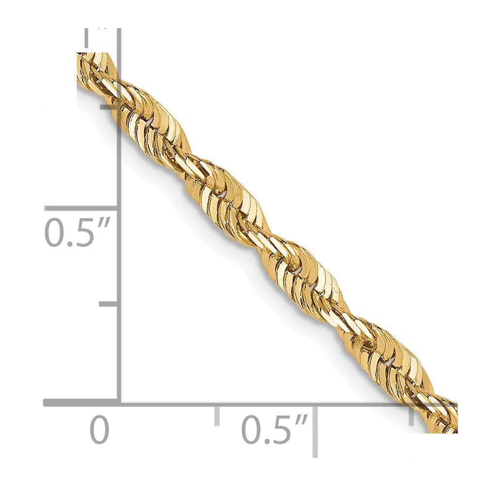 FJC Finejewelers 10 kt Yellow Gold 3.0mm Ultra Bright Cut Lightweight Rope Chain 22 Inches x 3 mm