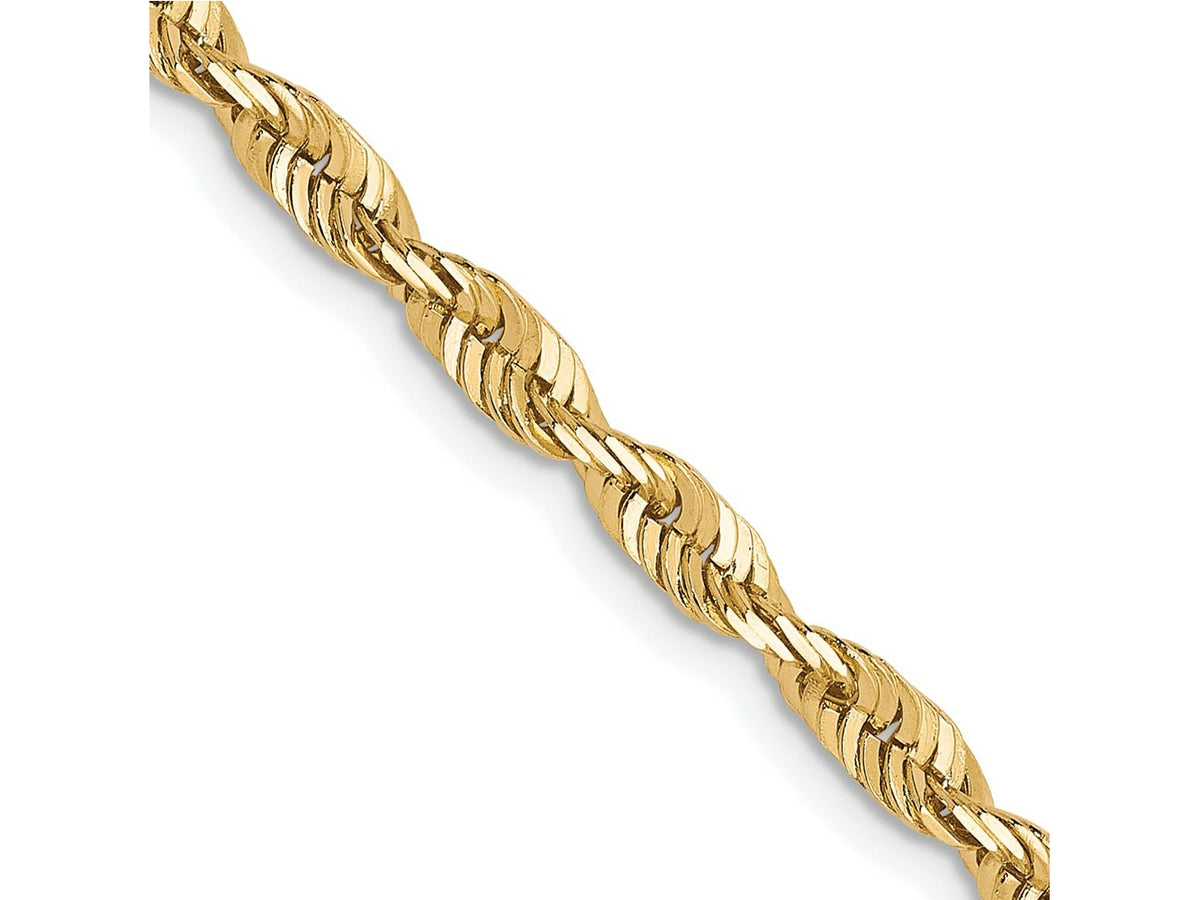 FJC Finejewelers 10 kt Yellow Gold 3.0mm Ultra Bright Cut Lightweight Rope Chain 22 Inches x 3 mm