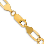 FJC Finejewelers 10 kt Yellow Gold Concave Figaro Bracelet 9 Inches x 6 mm