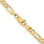 FJC Finejewelers 10 kt Yellow Gold Concave Figaro Chain 20 Inches x 4 mm