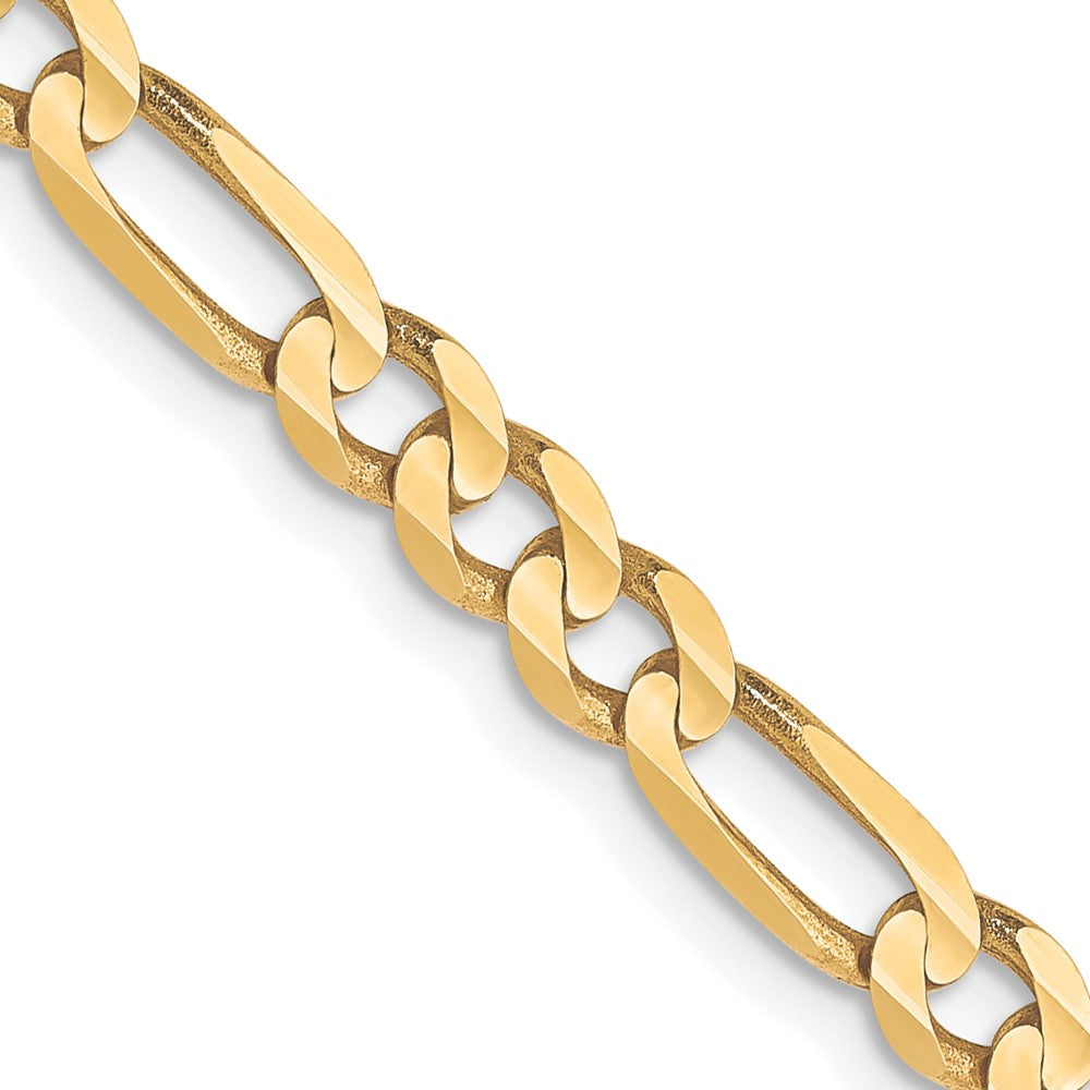 FJC Finejewelers 10 kt Yellow Gold Concave Figaro Chain 24 Inches x 4 mm
