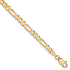 FJC Finejewelers 10 kt Yellow Gold Concave Figaro Chain Bracelet 7 Inches x 4 mm