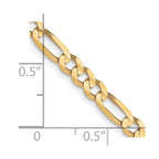 FJC Finejewelers 10 kt Yellow Gold Concave Figaro Chain Bracelet 8 Inches x 4 mm