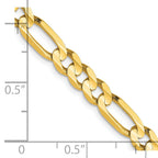 FJC Finejewelers 10 kt Yellow Gold Concave Figaro Chain 18 Inches x 5.25 mm