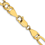 FJC Finejewelers 10 kt Yellow Gold Concave Figaro Chain 18 Inches x 5.25 mm
