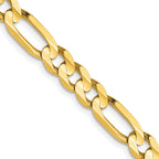 FJC Finejewelers 10 kt Yellow Gold Concave Figaro Chain 20 Inches x 5.25 mm