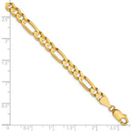 FJC Finejewelers 10 kt Yellow Gold Concave Figaro Chain Bracelet 7 Inches x 5.25 mm