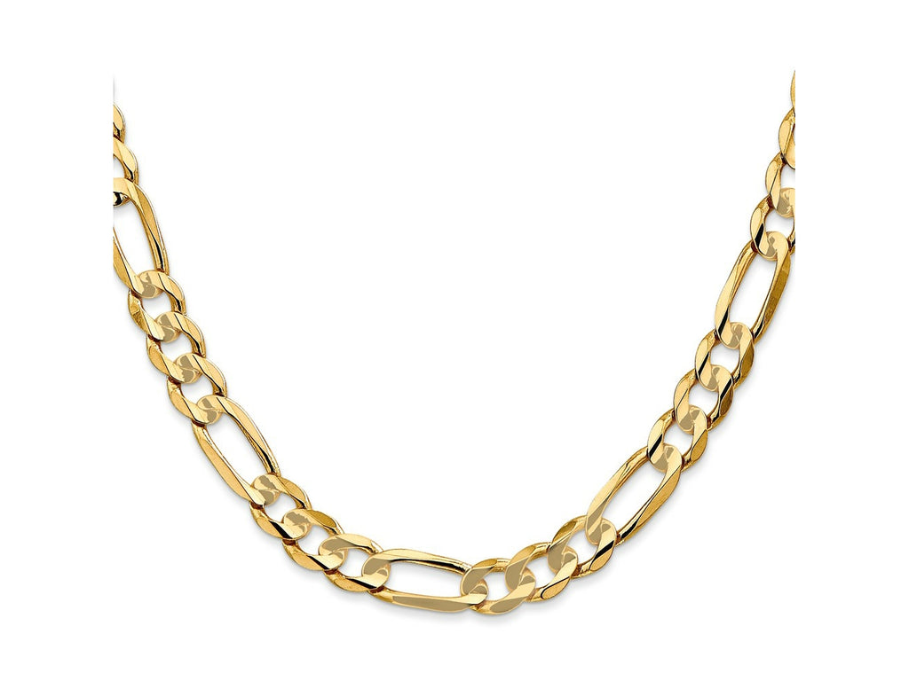 FJC Finejewelers 10 kt Yellow Gold Concave Figaro Chain 20 Inches x 6.75 mm