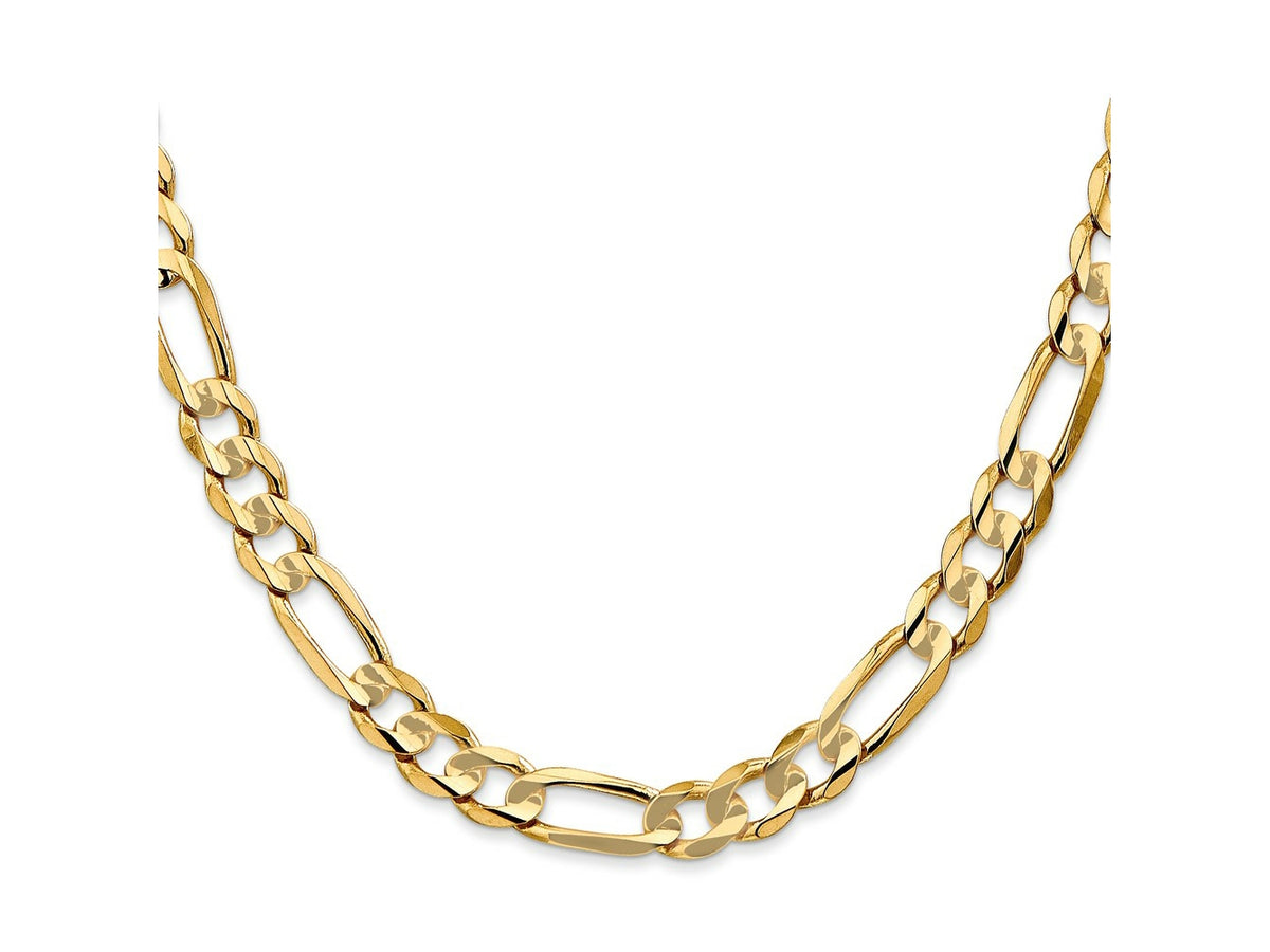 FJC Finejewelers 10 kt Yellow Gold Concave Figaro Chain 20 Inches x 6.75 mm