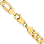 FJC Finejewelers 10 kt Yellow Gold Concave Figaro Chain Bracelet 8 Inches x 6.75 mm