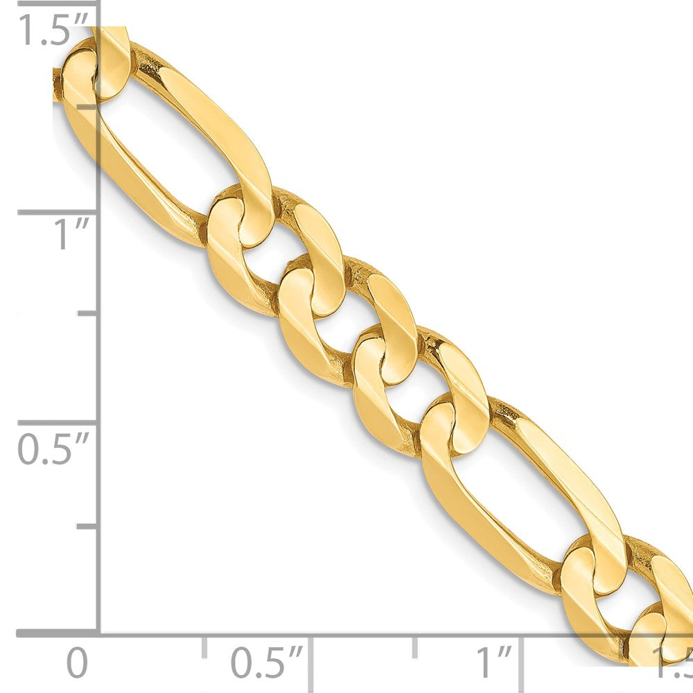 FJC Finejewelers 10 kt Yellow Gold Concave Figaro Chain Bracelet 9 Inches x 6.75 mm